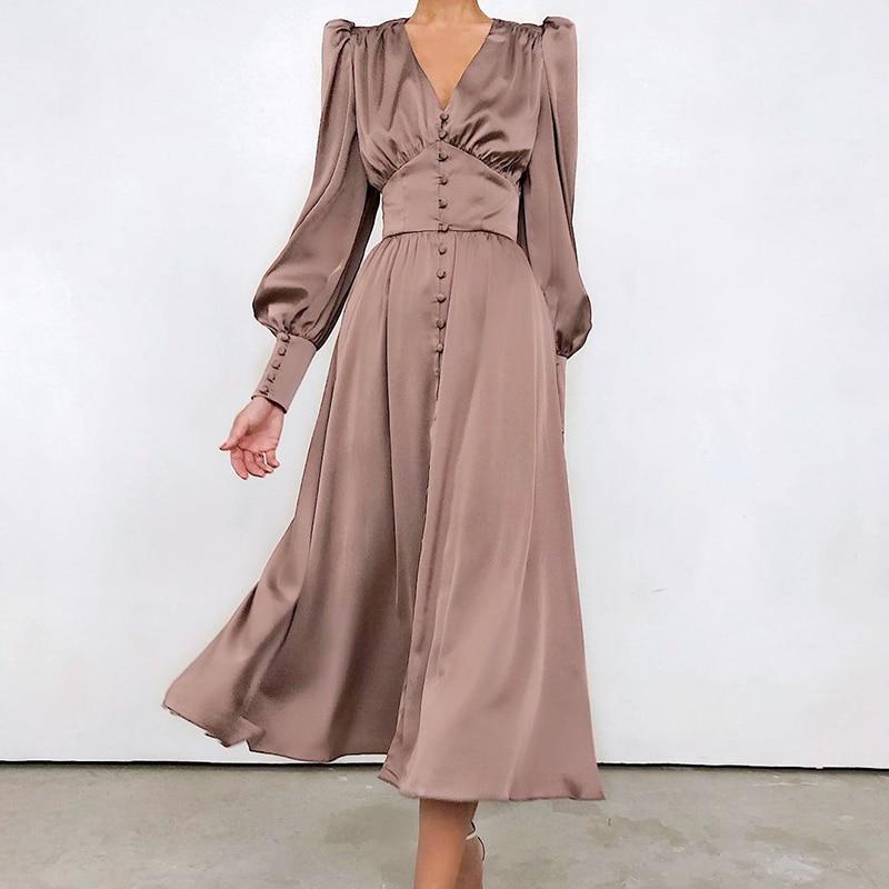 women's satin puff sleeve dress women's satin puff sleeve dress