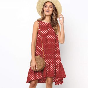women's polka dot chiffon dress